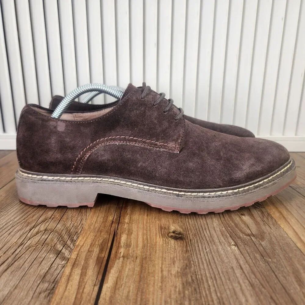 Nordstrom 1901 Mens Size 10.5 M Brown Suede Classic Preppy Oxford Dress Shoes